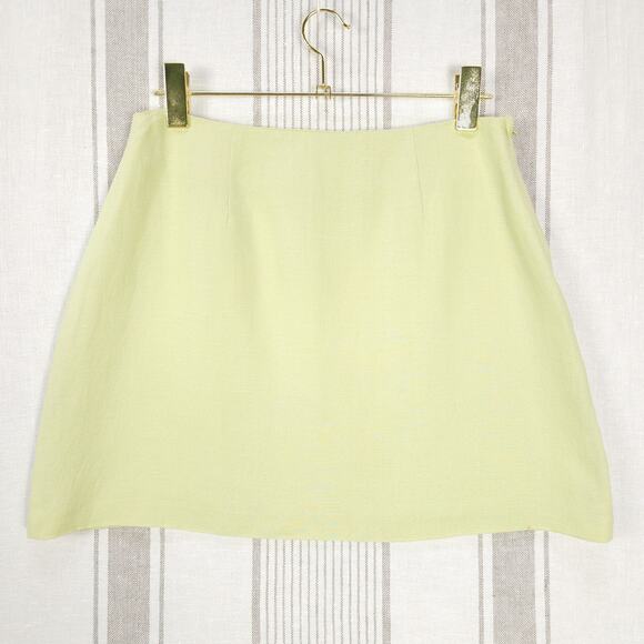 Y2K Skirt Womens 8 Vintage Pistachio Green Linen Blend Short Miniskirt Clueless - Picture 1 of 8